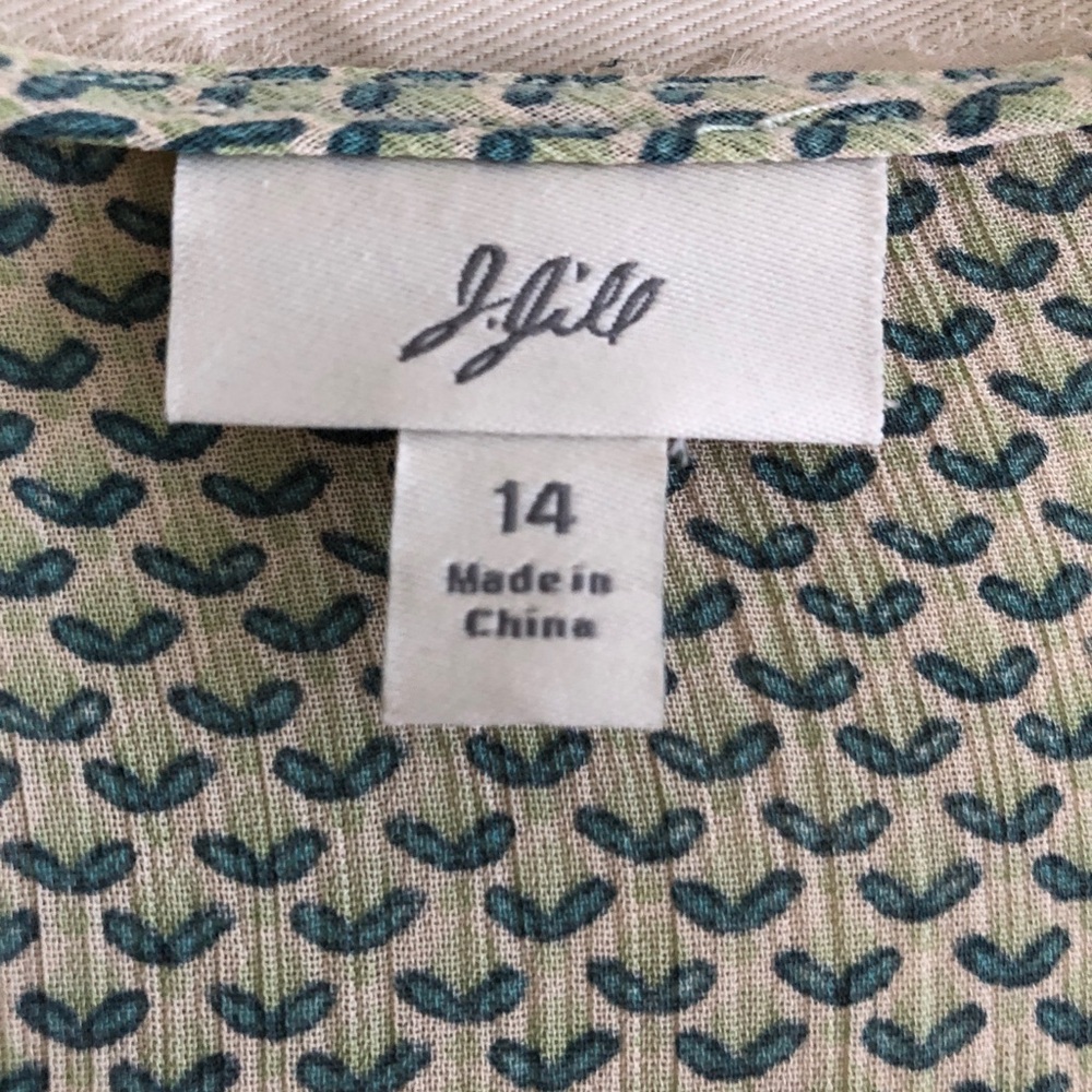 NWOT J. Jill V-Neck Faux Wrap Blouse 3/4 Sleeve Rayon Silk Size 14 - Picture 3 of 7